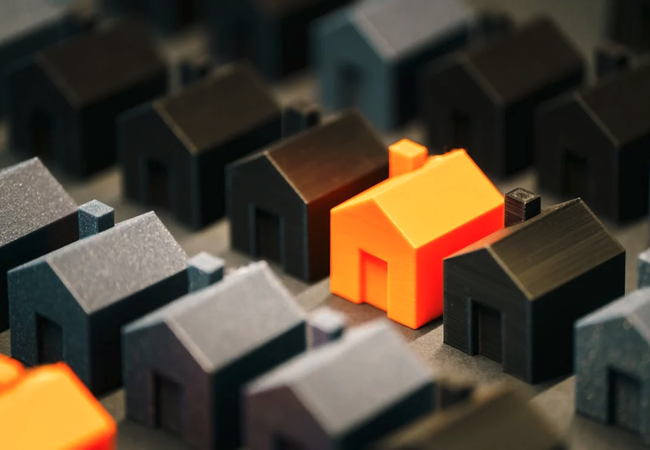 tiny models of a housing development 