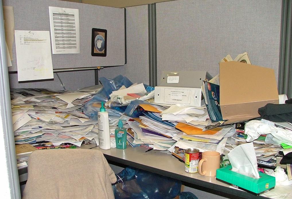 dirty untidy office