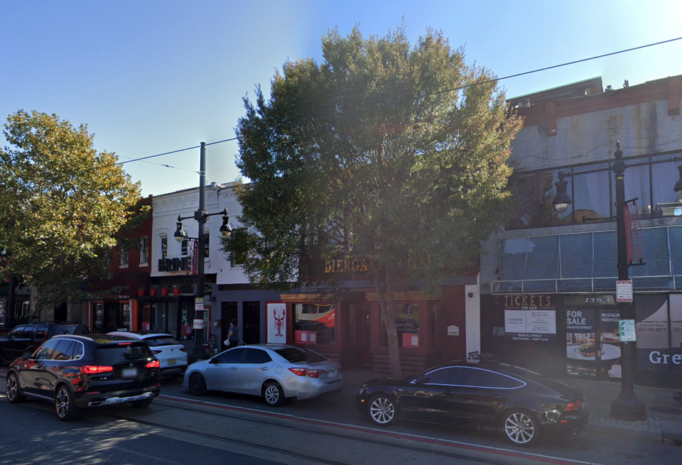 The site of a planned retail hub on the 1300 block of H Street NE.