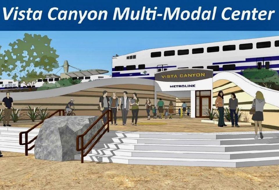 A rendering of JSB Developments Vista Canyon metro station in Santa Clarita