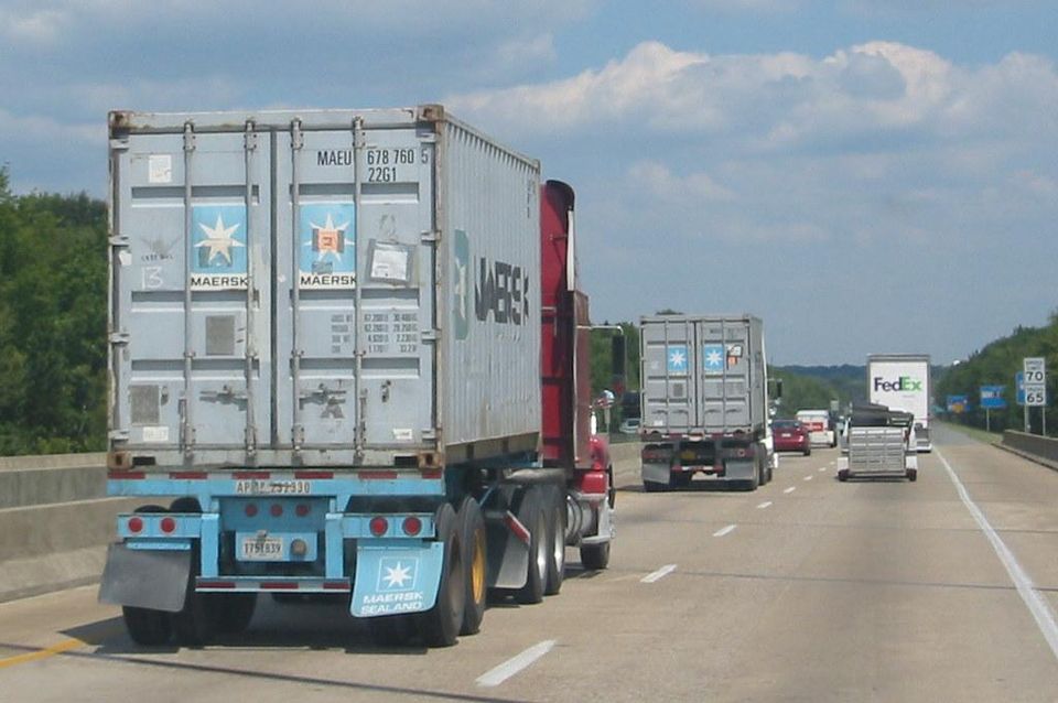 container truck highway industrial shipping