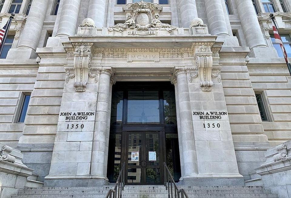 Entrance to the John A. Wilson building in downtown D.C.
