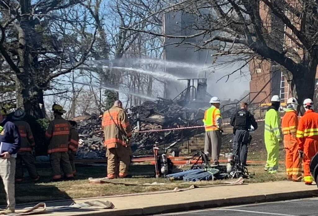 Fire at Friendly Garden Apartments complex in Silver Spring, Maryland