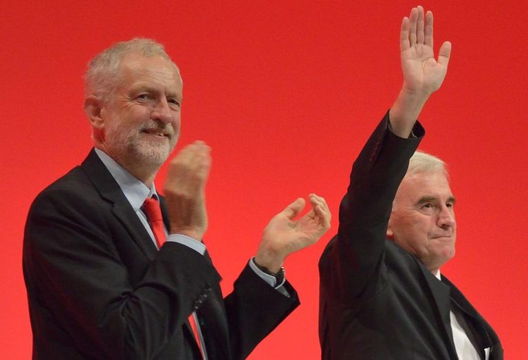 Jeremy Corbyn, leader of the UK Labour Party, and John McDonnell, Shadow Chancellor