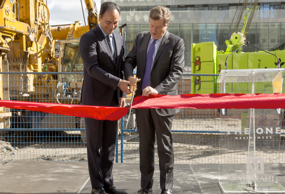 Mayor John Tory Sam Mizrahi THE ONE Yonge and Bloor.