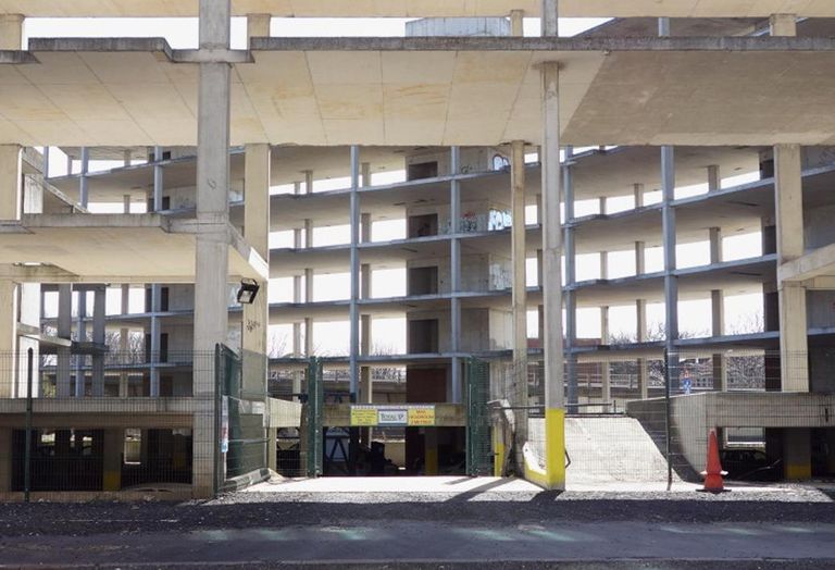 Incomplete development at junction of River Street, Garwood Street, Mancunian Way, Manchester