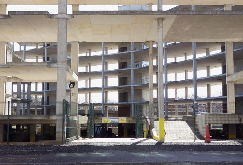 Incomplete development at junction of River Street, Garwood Street, Mancunian Way, Manchester