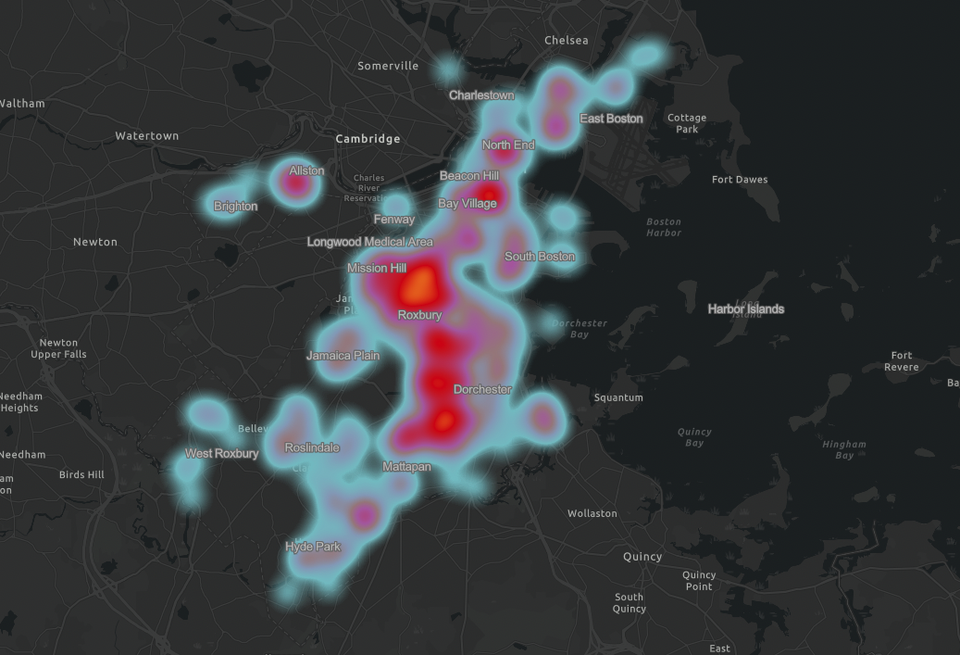 Roxbury and Dorchester have the densest cluster of distressed properties in the city.
