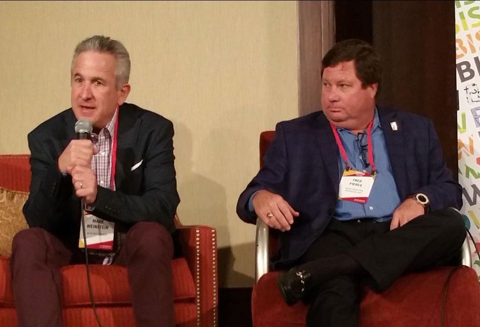 MJW Investments President Mark Weinstein and Pierce Education Properties CEO Fred Pierce discuss the state of the student housing market at Bisnow’s Socal Student Housing & University Development panel held Nov. 30 at the Omni Los Angeles Hotel at California Plaza.