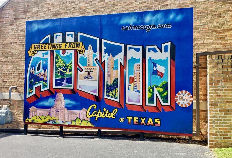 A sign of Austin outside the University of Texas