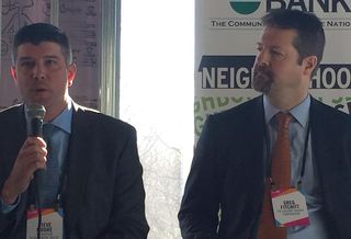 Steve Moore of Foundation Development Group (left) and Howard Hughes Greg Fitchitt