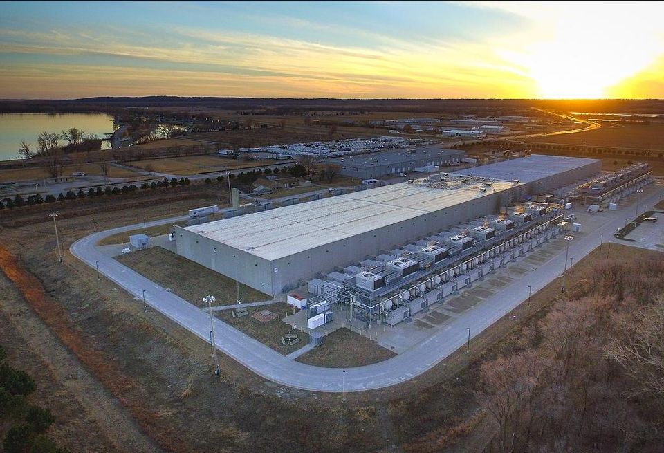 A Google hyperscale data center in Council Bluffs, Iowa
