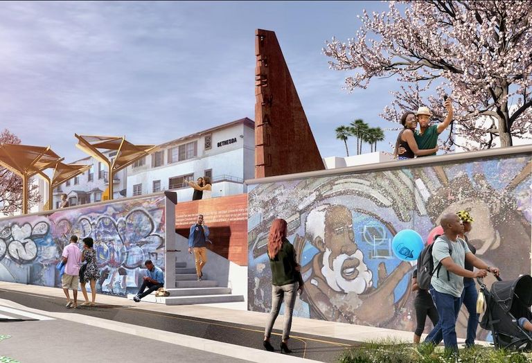 Rendering of Perkins and Will's project Destination Crenshaw in Los Angeles