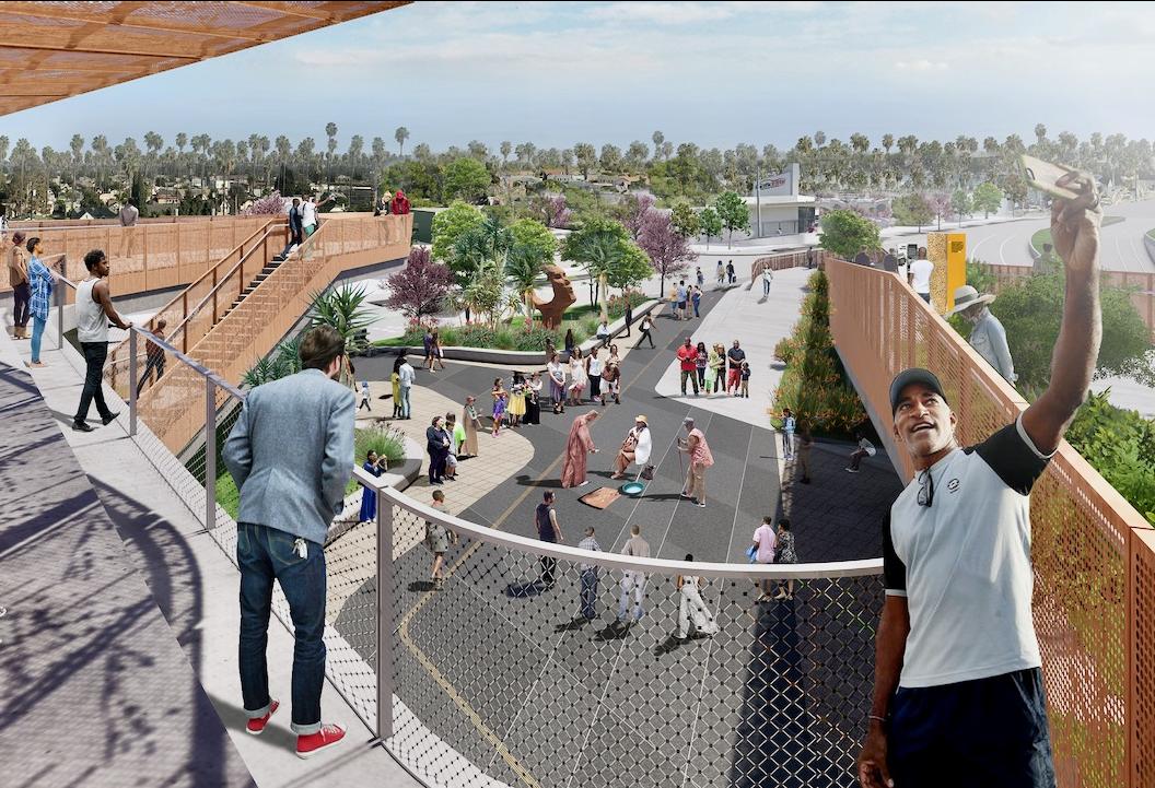 Rendering of Perkins and Will's project Destination Crenshaw in Los Angeles