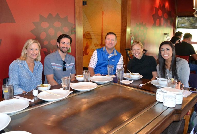 Younger Partners team celebrated Thanksgiving at Benihana. Here’s Kathy Permenter, Sean Dalton, Trae Anderson, Claudia McLeod and Britnai Stegall.