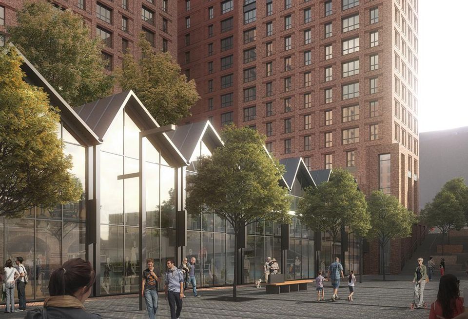 Boddingtons Brewery site, Manchester, as proposed for redevelopment by Prosperity Capital Partners