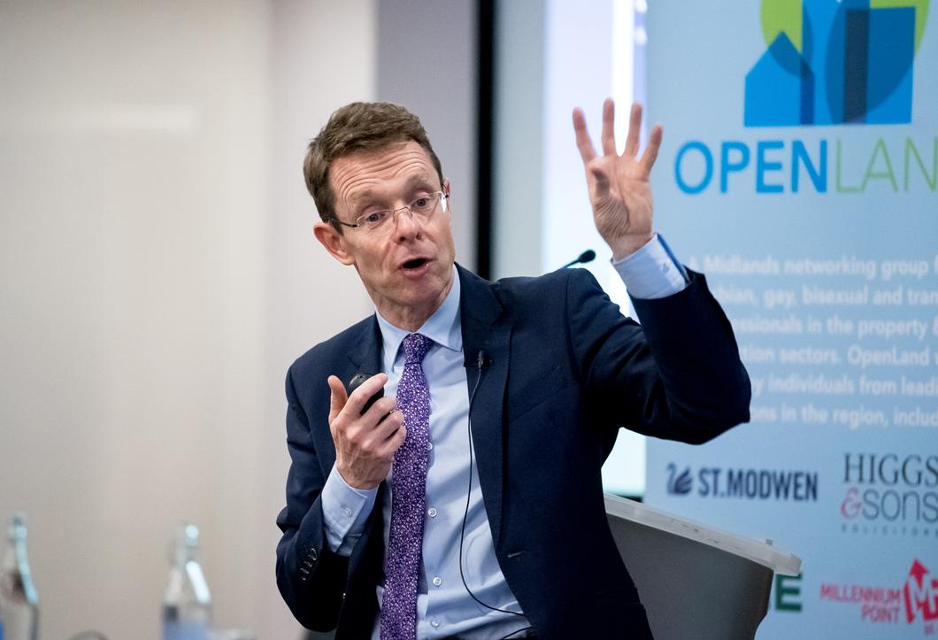West Midlands Metro Mayor Andy Street speaking at Open Land event Birmingham Jan 2018