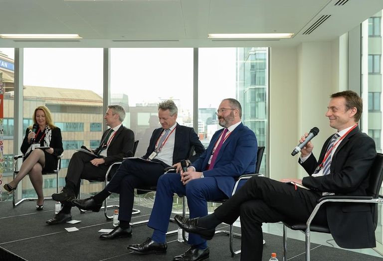 Amanda Clack, CBRE Head of Strategic Consulting; Ben Sanderson, Hermes Real Estate Executive Director; Peter Ferrari, Ashby Capital Chief Executive; Matt Hammond, PwC Regional Chair; and Charles Toogood, GVA Senior Director
