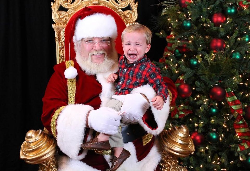 Tim Relyea's grandson meets Santa Claus