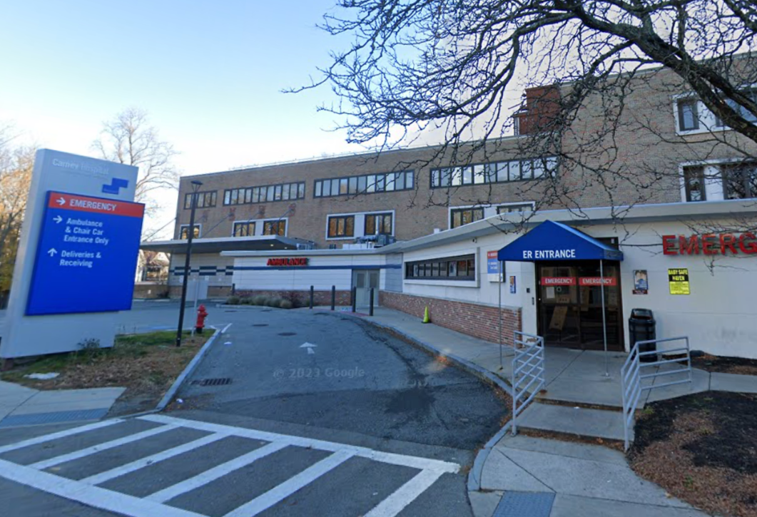Carney Hospital in Boston's Dorchester neighborhood is one of two facilities Steward is closing. 