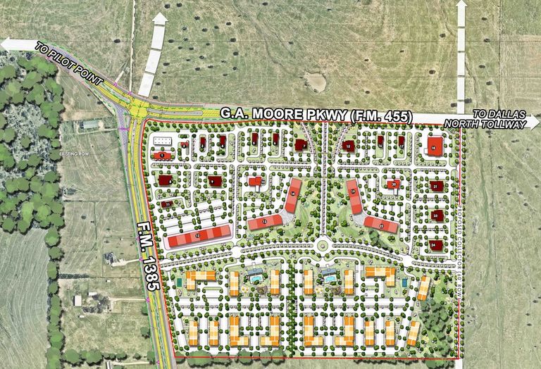 Rendering of the mixed-use project from Midas Investments and GC Land Partners.