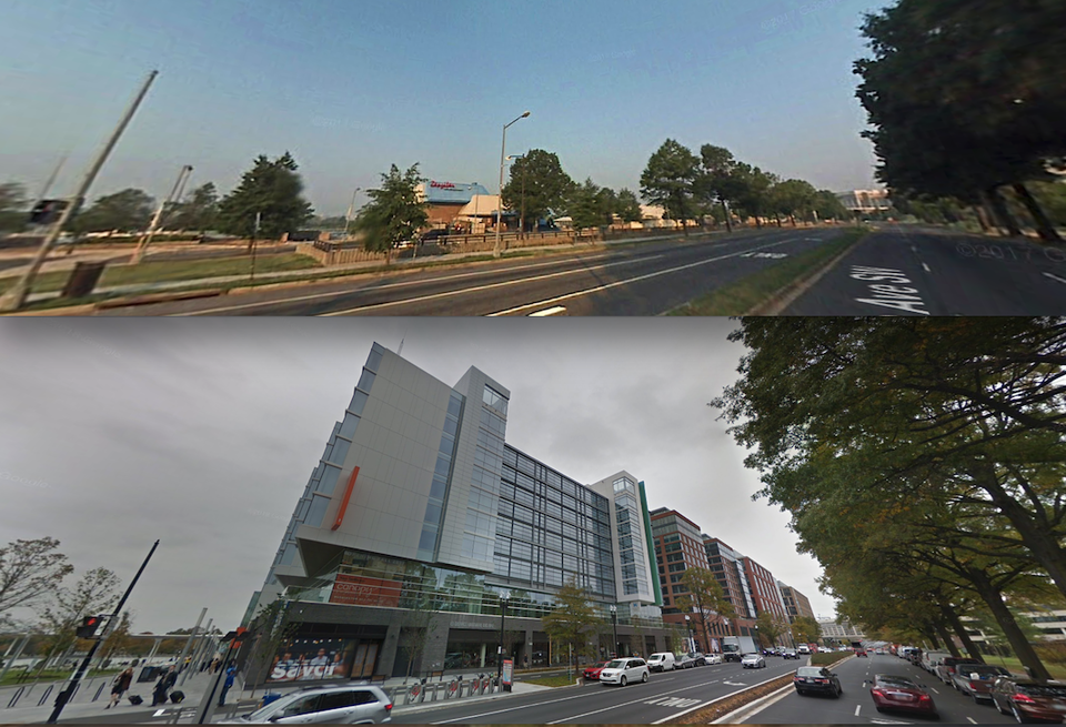 Southwest waterfront August 2007 and November 2017