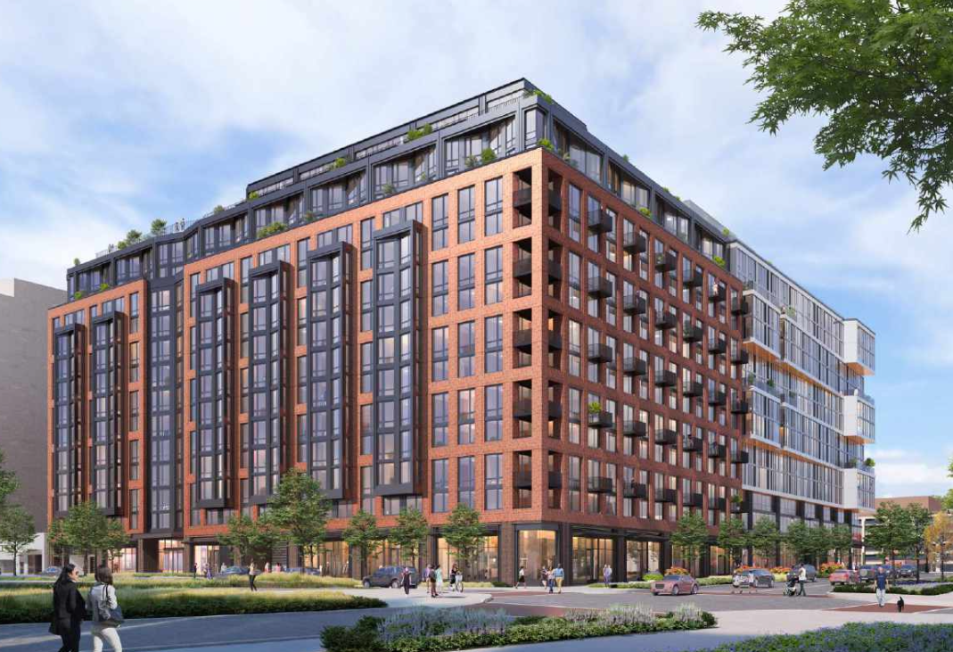 A rendering of the Capitol Point North building from JBG's 2021 zoning application. 