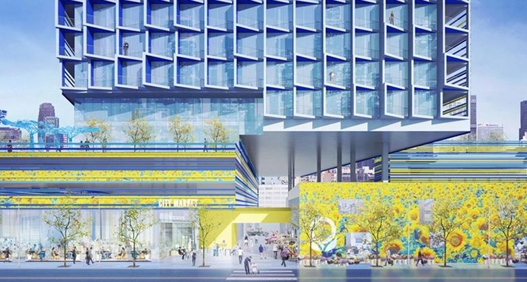 Rendering of Southern California Flower Mart Redevelopment Project