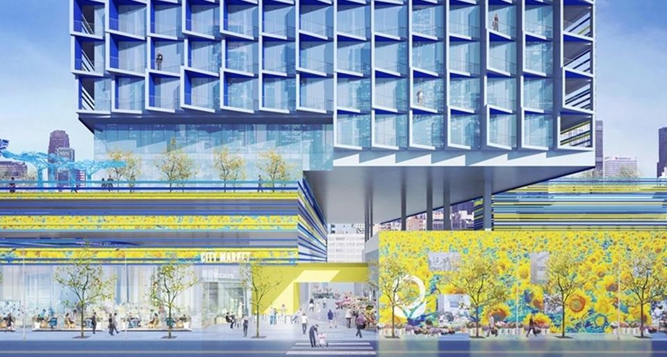 Rendering of Southern California Flower Mart Redevelopment Project