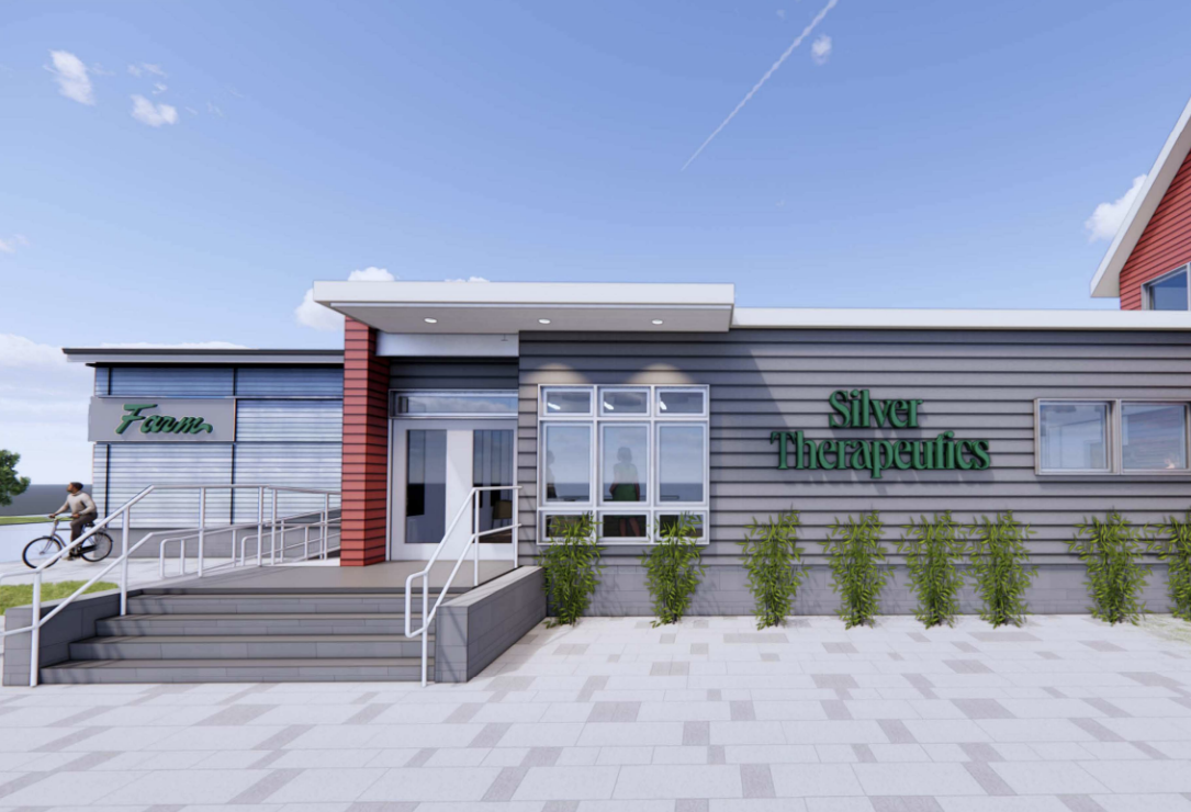 A rendering of Silver Therapeutics' Boston recreational dispensary and cultivation facility set to open later this year.