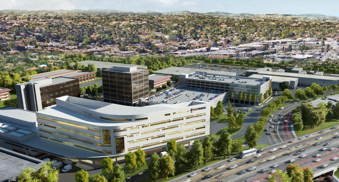 Rendering of Providence Tarzana Medical Center Northeast view