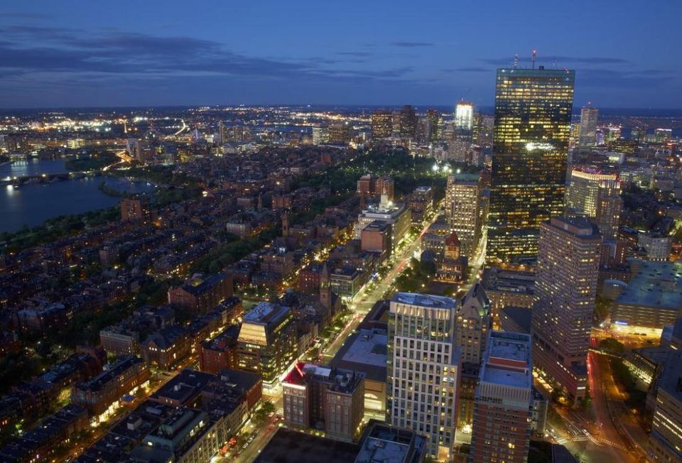 Top of the Hub's iconic view of Back Bay and beyond in Boston