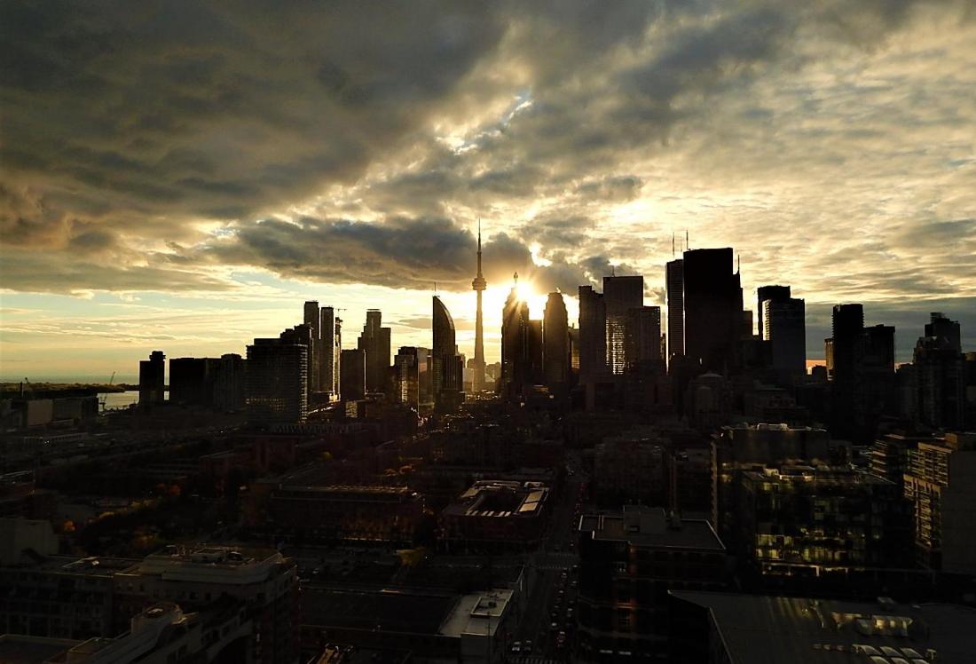 Toronto skyline night CN Tower downtown