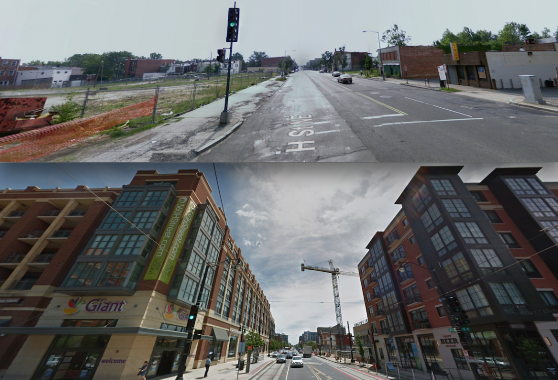 H Street June 2008 and June 2017