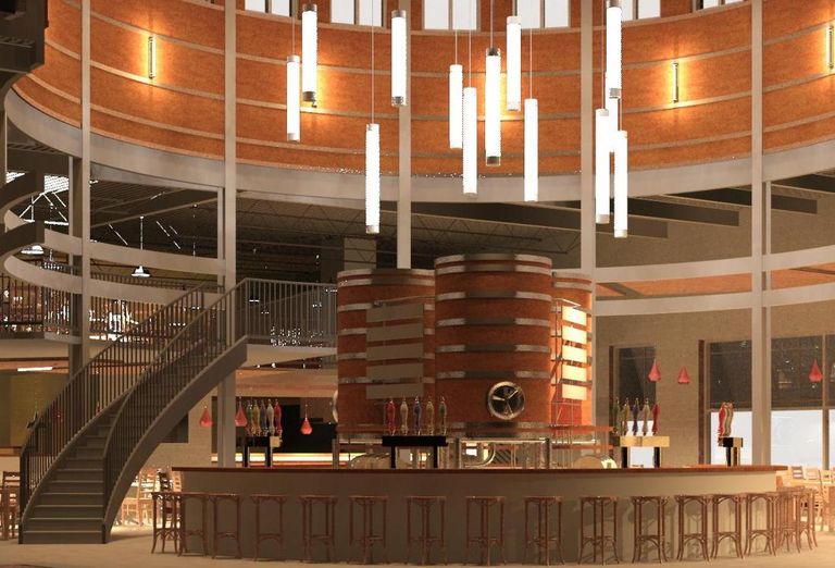 Rendering of Legion Brewing Company's Tap Room Bar in Charlotte, North Carolina