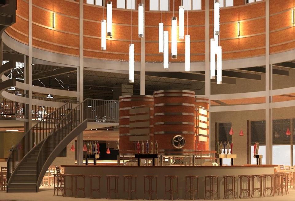 Rendering of Legion Brewing Company's Tap Room Bar in Charlotte, North Carolina