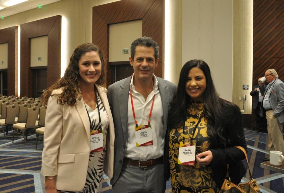 Frost Bank Vice President Kristen Edgeller, Boxer Property President Justin Segal, Frost Bank Associate Relationship Manager Marki Kennedy