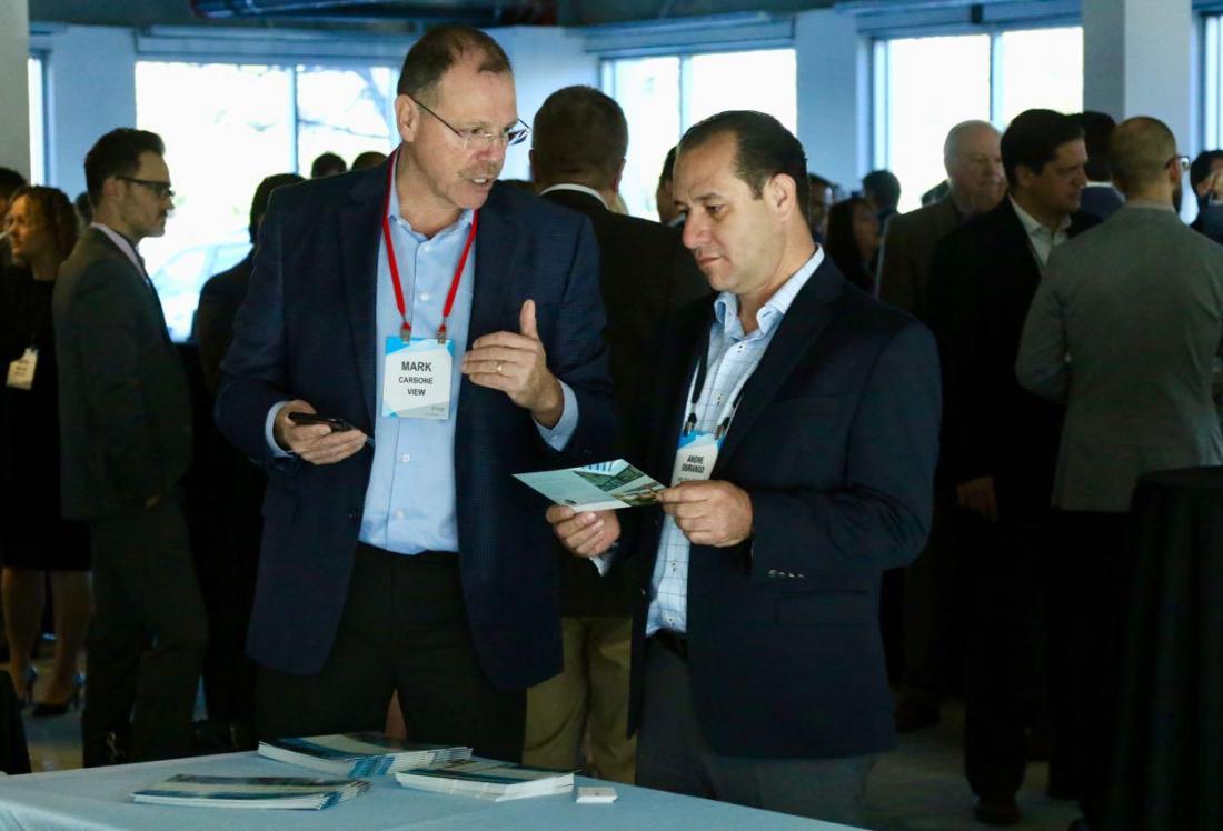 Attendees network at Bisnow's Orange County State of the Market in Costa Mesa.