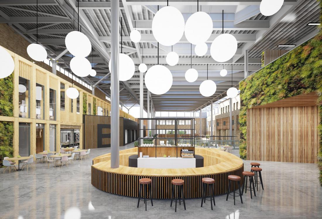 Interior at Bruntwood's 150K SF Glasshouse, Alderley Park, Cheshire Alderley Park Chesire South Manchester office bruntwood busines park September 2018