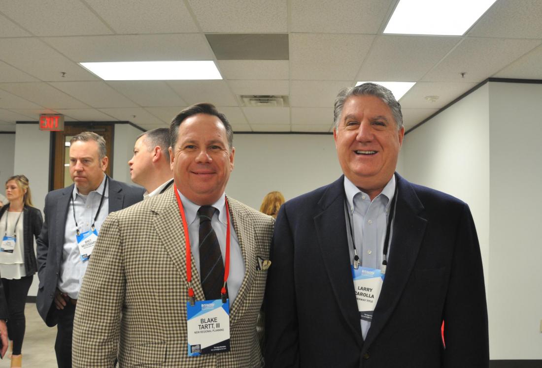 New Regional Planning CEO Blake Tartt III and Riverway Title Vice President of Marketing Larry Carolla New Regional Planning CEO Blake Tartt III, Riverway Title Vice President of Marketing Larry Carolla
