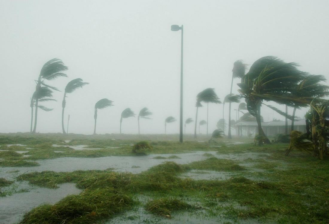 Hurricane, flooding winds