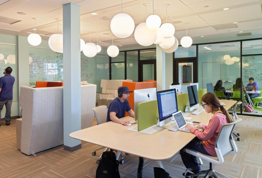A variety of study spaces are finding their way into amenity packages at the newest student housing developments. Currie Hall, University of Southern California in Los Angeles, opened Fall 2016.