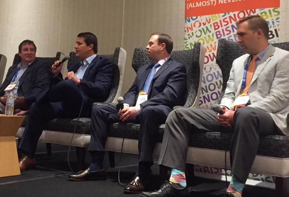 FCL Builders Vice President Jeff Bonfoey, MRP Industrial Co-Founder Reid Townsend, DCT Industrial Senior Vice President Tom Meehan and Bohler Engineering Associate Joe Uciferro