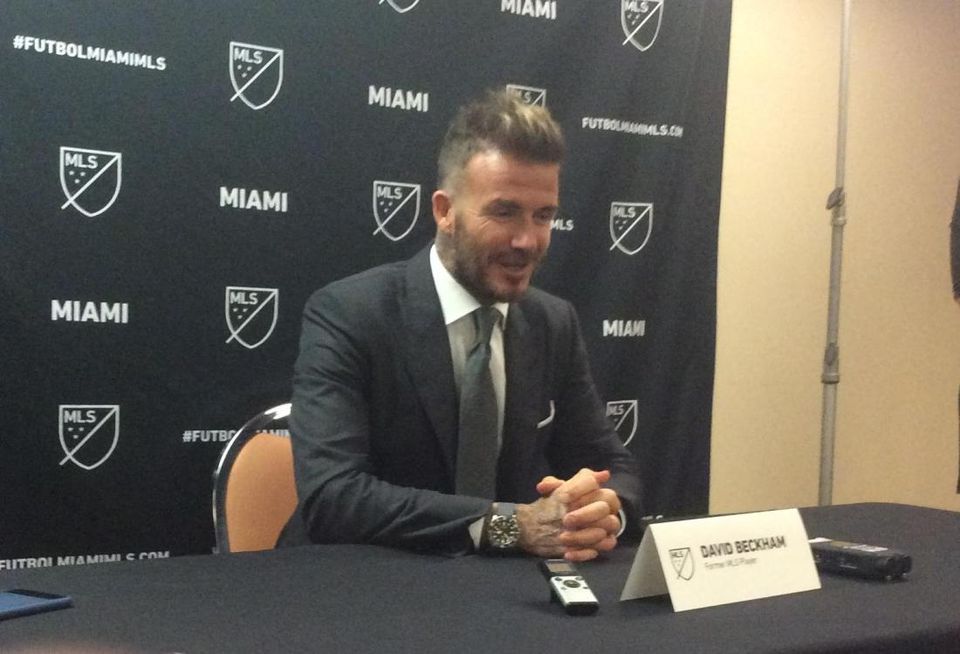 David Beckham fielded questions from reporters after announcing his MLS expansion team in Miami.