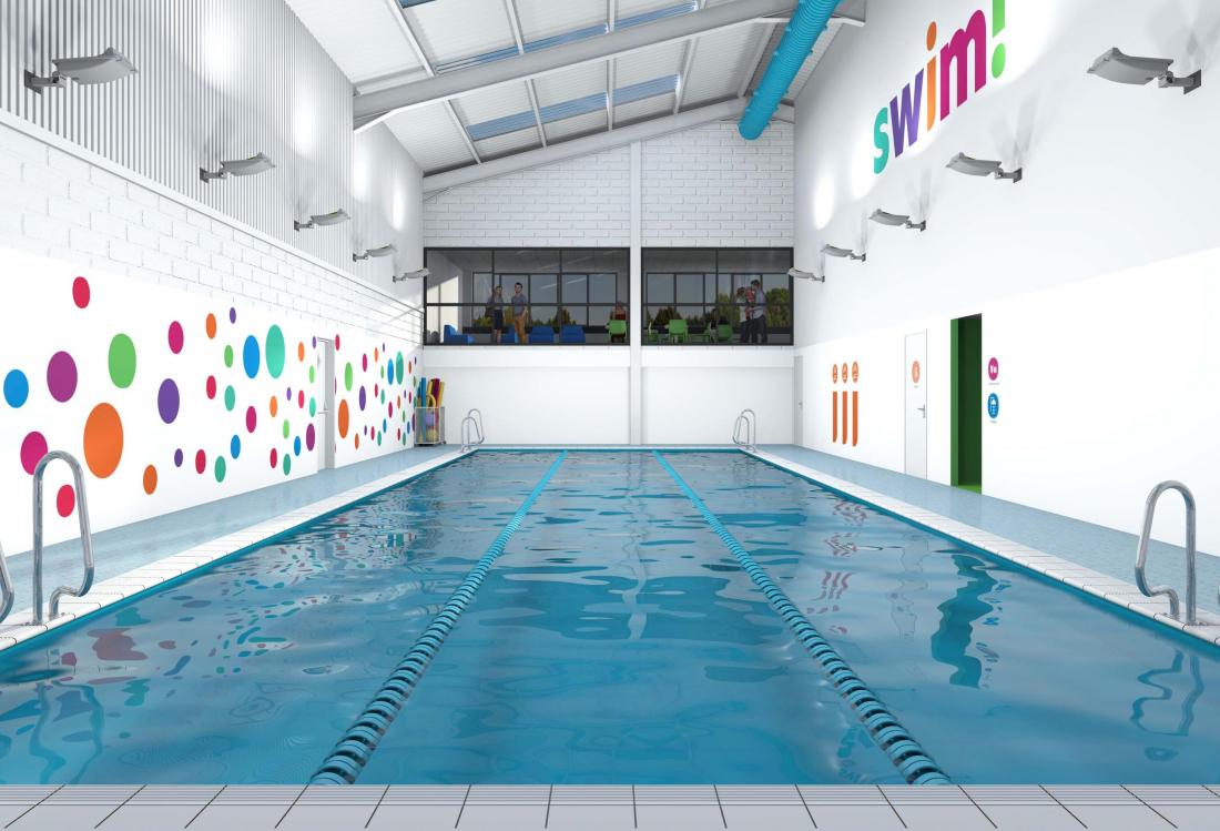 Swimming pool created in former industrial unit by Swim! 
