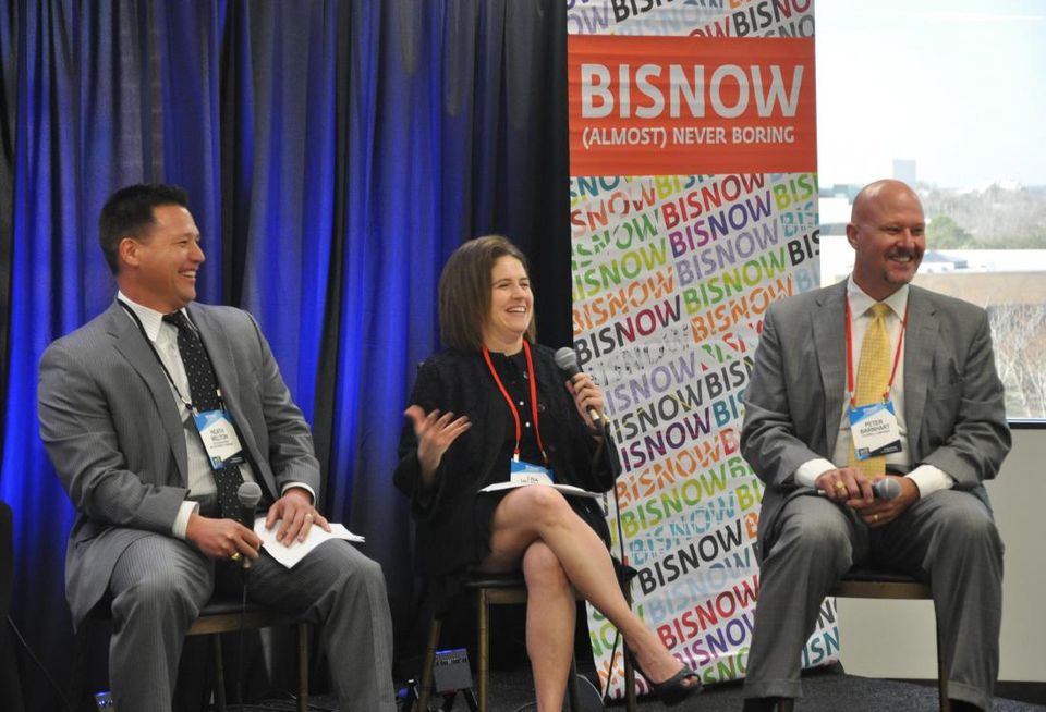 The Howard Hughes Corporation VP of Master Planned Communities Heath Melton, H-E-B Director of Real Estate Lisa Helfman, Caldwell Cos. Executive Vice President Peter Barnhart 