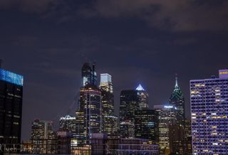 The Philadelphia skyline at night