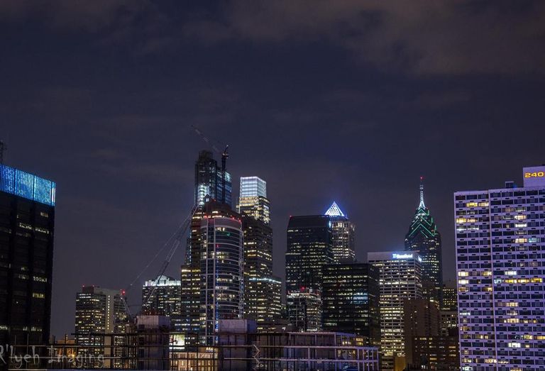 The Philadelphia skyline at night
