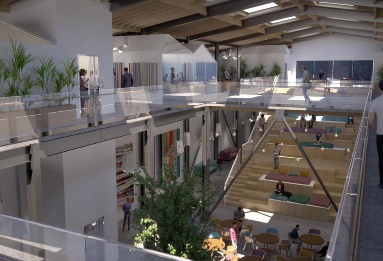 A rendering of security startup Ring's new headquarters in Hawthorne. Vella Group is developing the 62K SF property at 12515 Cerise Ave. in Hawthorne. M-Rad architecture in Los Angeles is designing Ring's new headquarters.