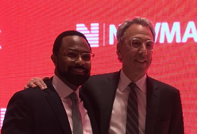 Newmark Knight Frank Global Corporate Services CEO Craig Robinson with Newmark Group CEO Barry Gosin at the company's December 2017 IPO